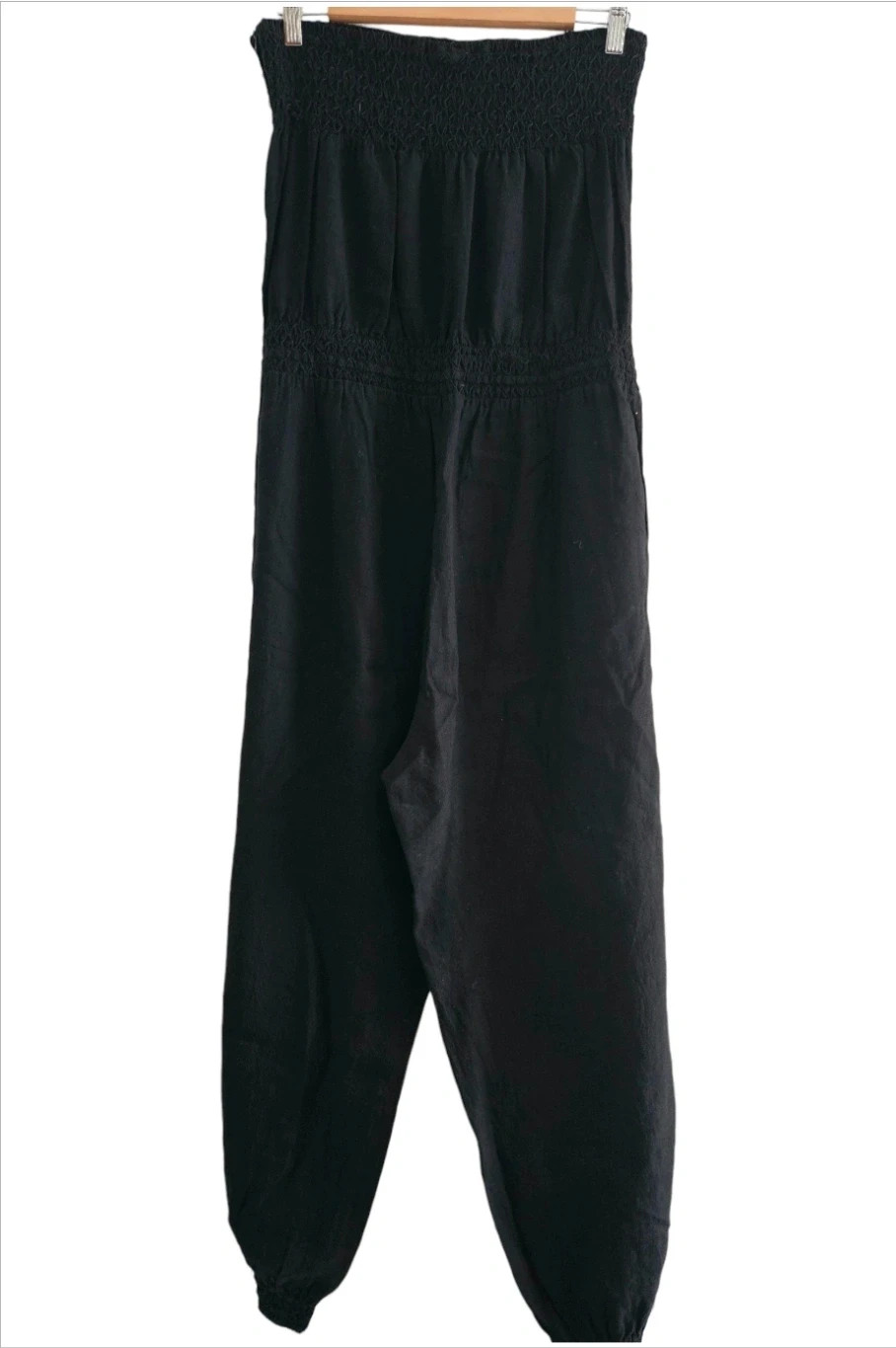 H&M Black Linen Jumpsuit · Size 44 · Smocked & Comfy – H&M – taille XXL / 44 / 16 2