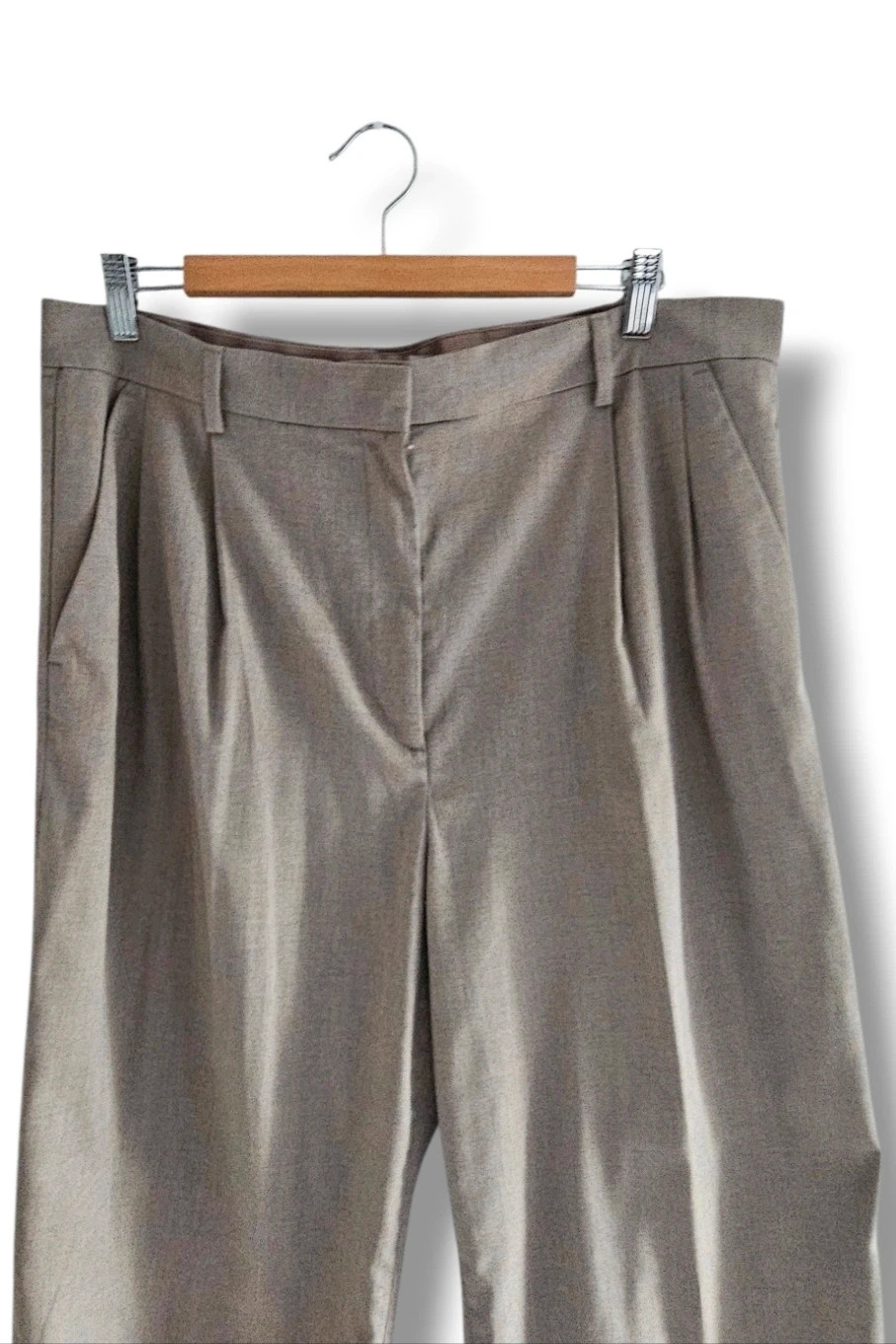 H&M High‑Waist Grey Trousers · Straight Fit · Size 46 – H&M – taille XXXL / 46 / 18 2