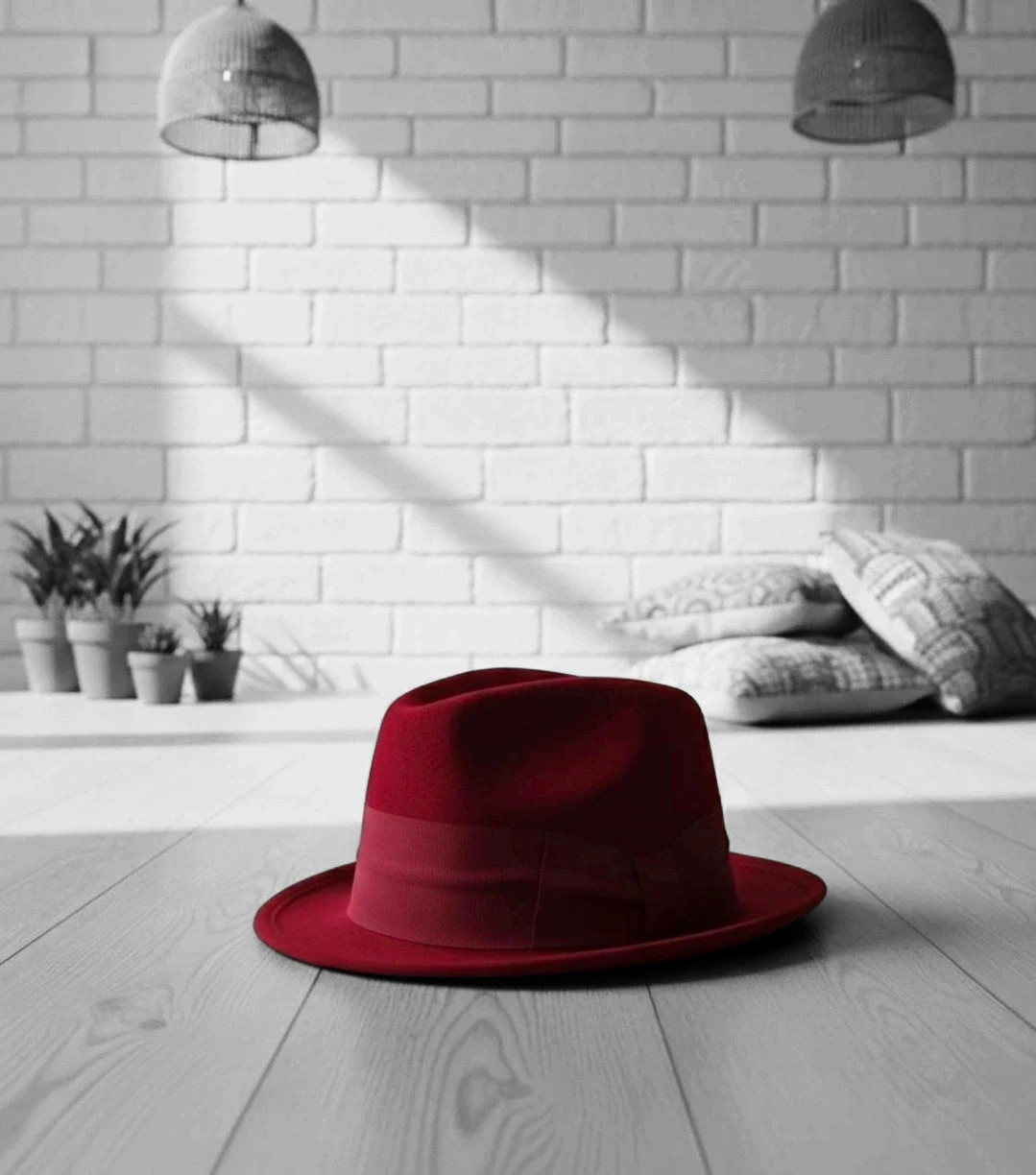 Zara Man wine‑red fedora · Size M · Perfect condition – Zara – taille M 2