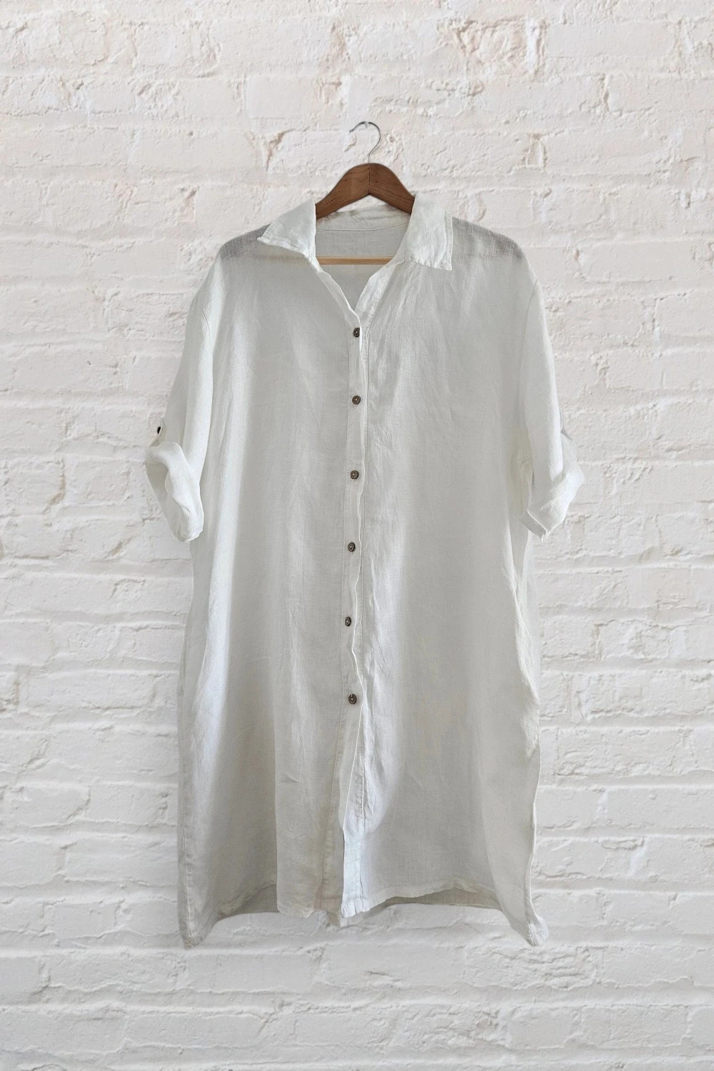 100% linen white shirt · Size L · New - Boho style – taille L / 40 / 12