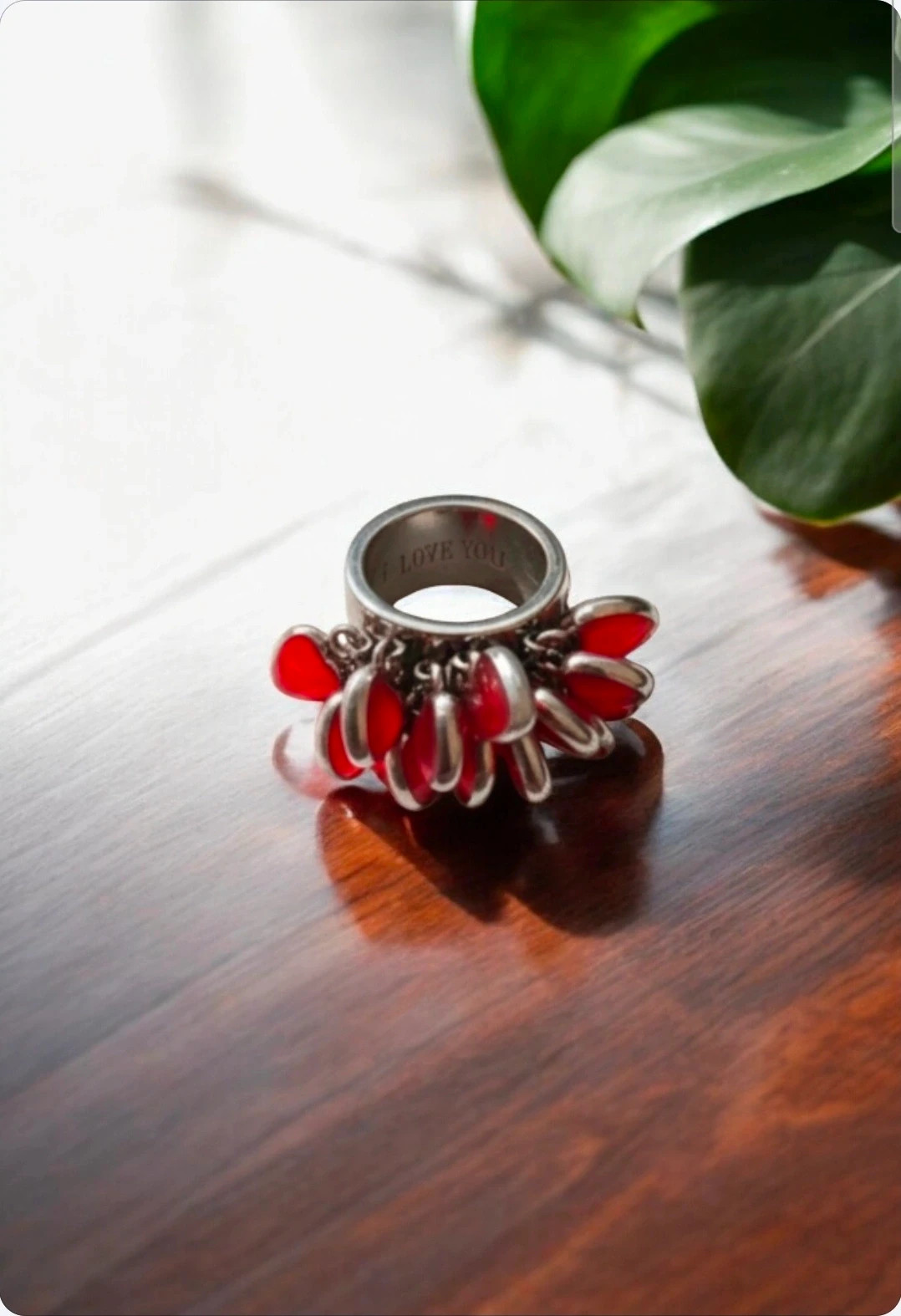 Swatch ring · Size 6 · Heart charms · “I love you” engraving · Valentine’s gift – Swatch – taille 14,9 mm 2