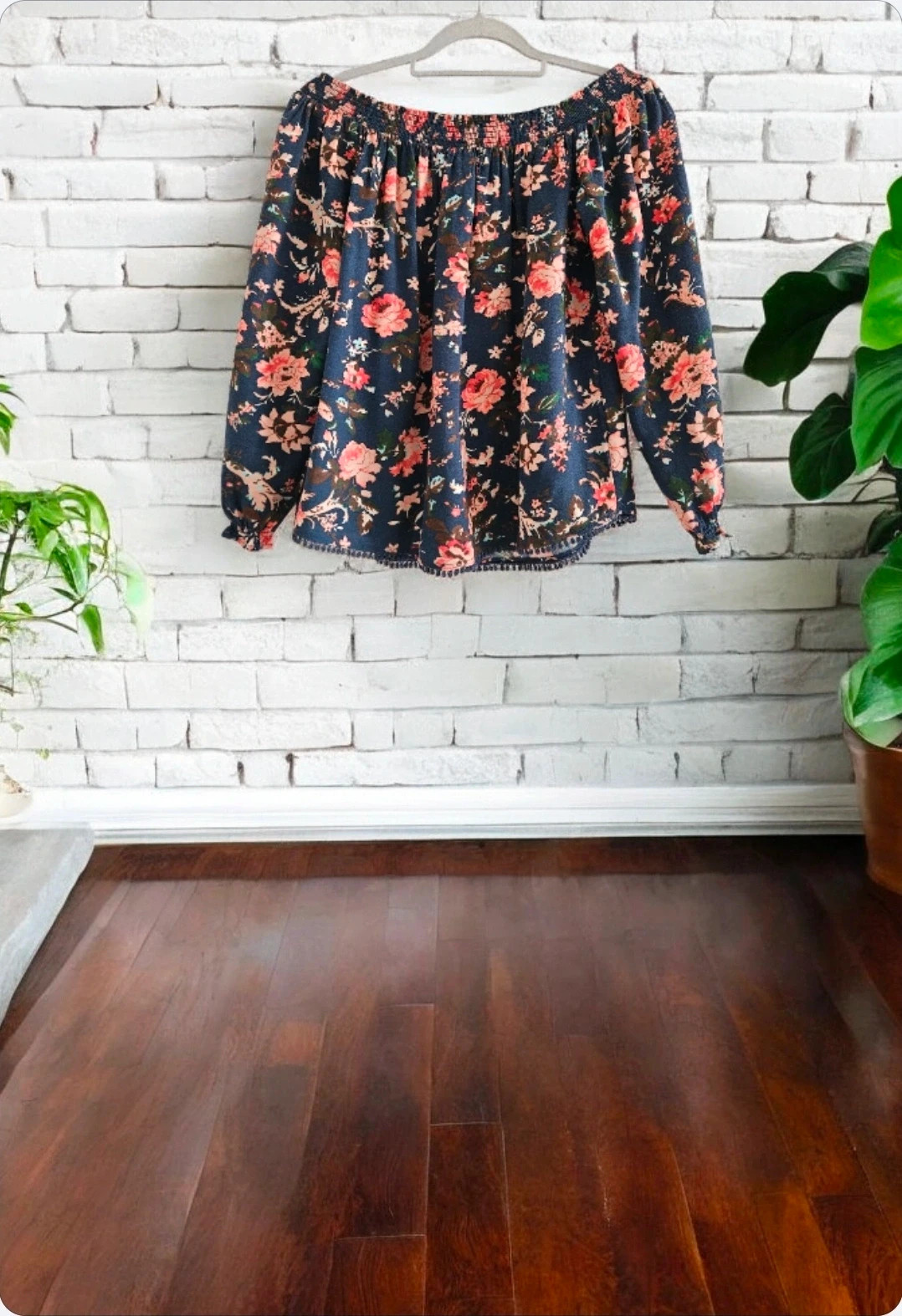 El Corte Inglés floral blouse · Size L · Off‑shoulder · Perfect condition – El Corte Inglés – taille L / 40 / 12 5