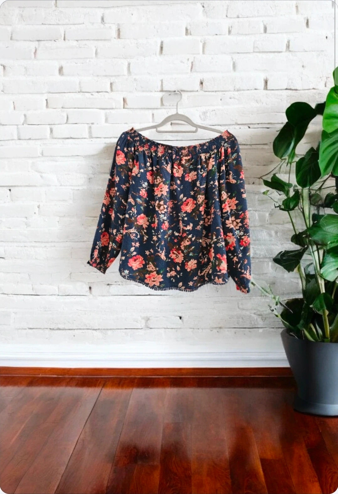El Corte Inglés floral blouse · Size L · Off‑shoulder · Perfect condition