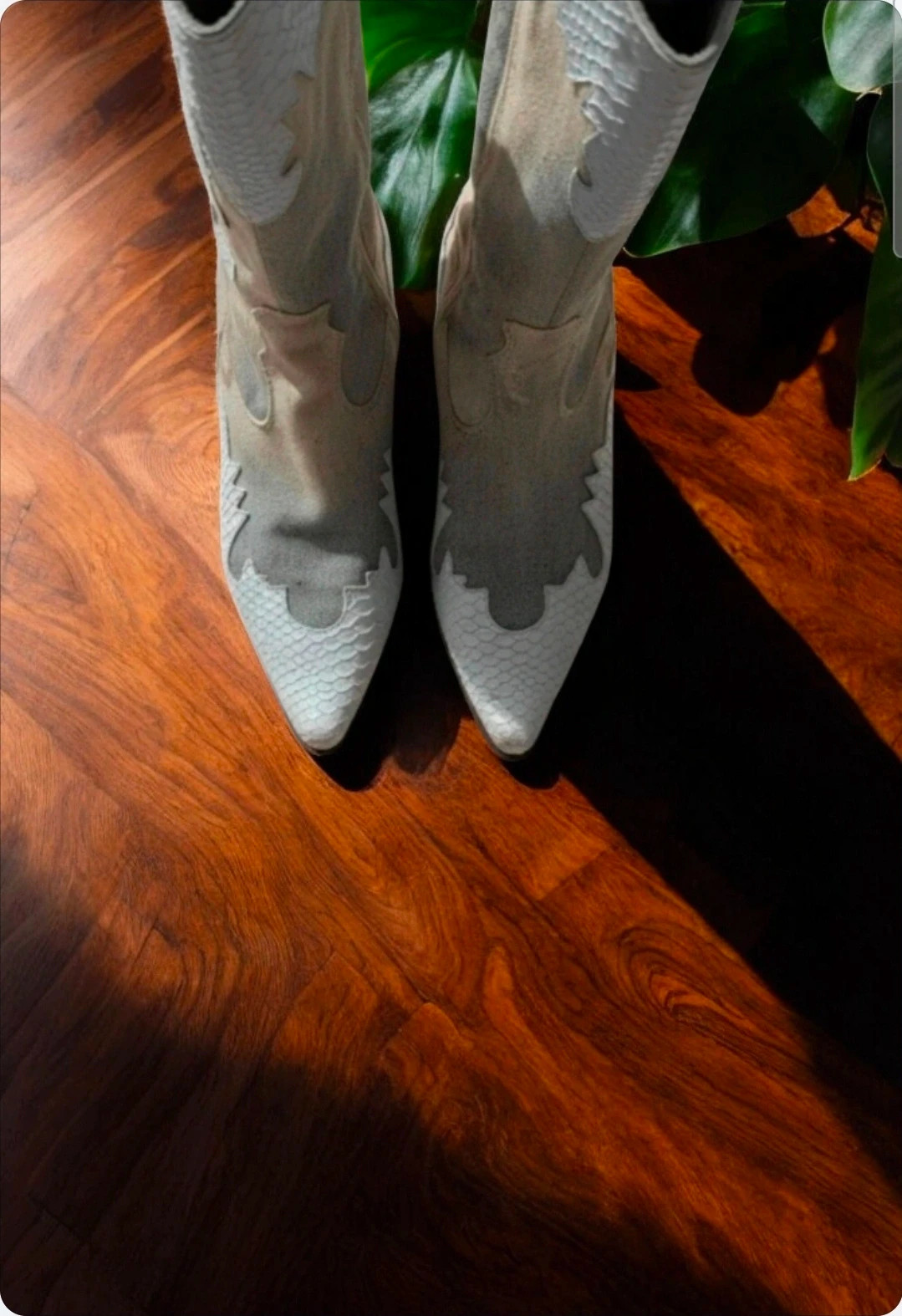 Hoyvoy cowboy boots · Size 37 · Washed denim & snake effect · Great condition – Hoyvoy – taille 37 2