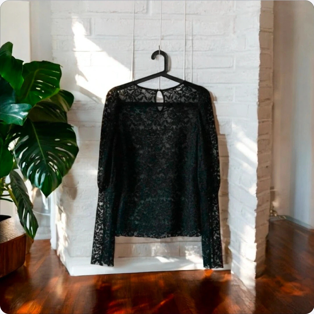 Zara lace blouse · Size L · Puff sleeves · Pearl detail · Perfect condition – Zara – taille L / 40 / 12 2