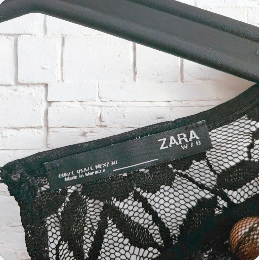Zara lace blouse · Size L · Puff sleeves · Pearl detail · Perfect condition – Zara – taille L / 40 / 12 5