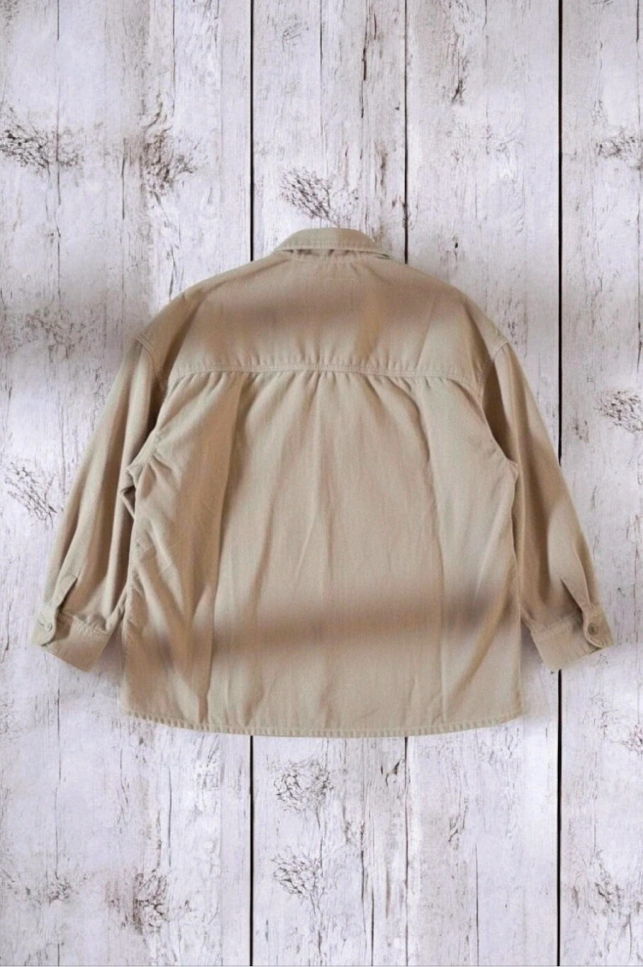 Zara sobrecamisa pana beige L oversize bolsillos frontales casual tendencia – Zara – taille L / 40 / 12 2