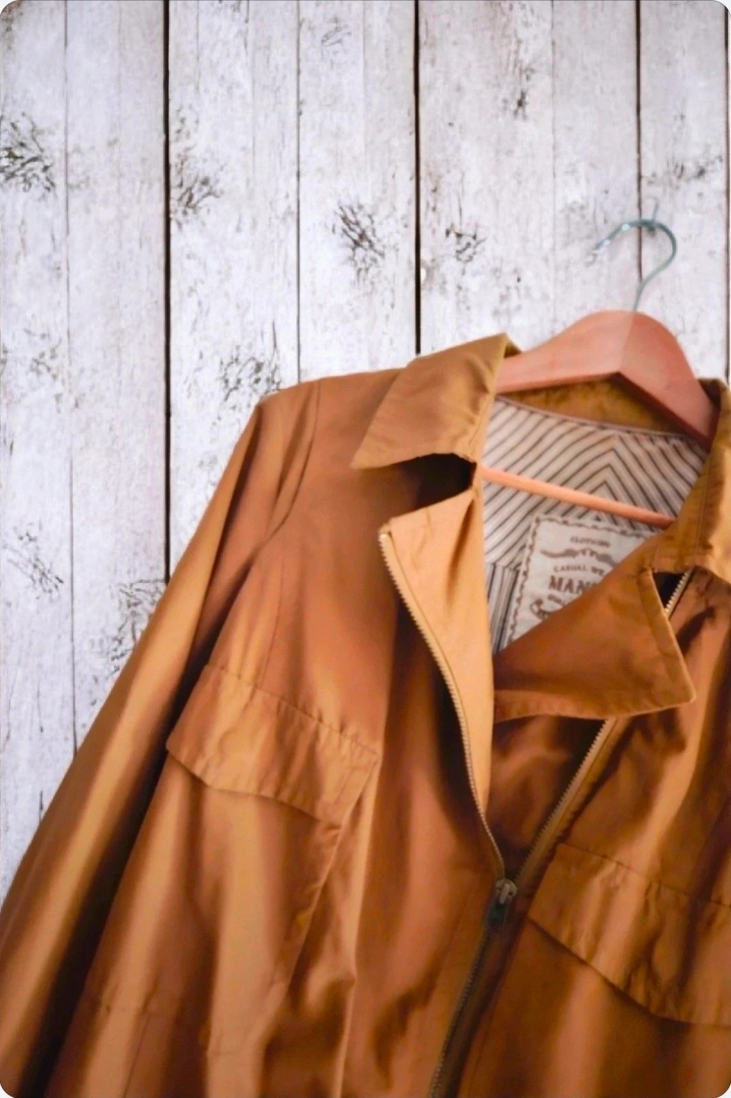 Mango cazadora corta camel XL ligera casual cremalleras estilo utility – Mango – taille XL / 42 / 14 3