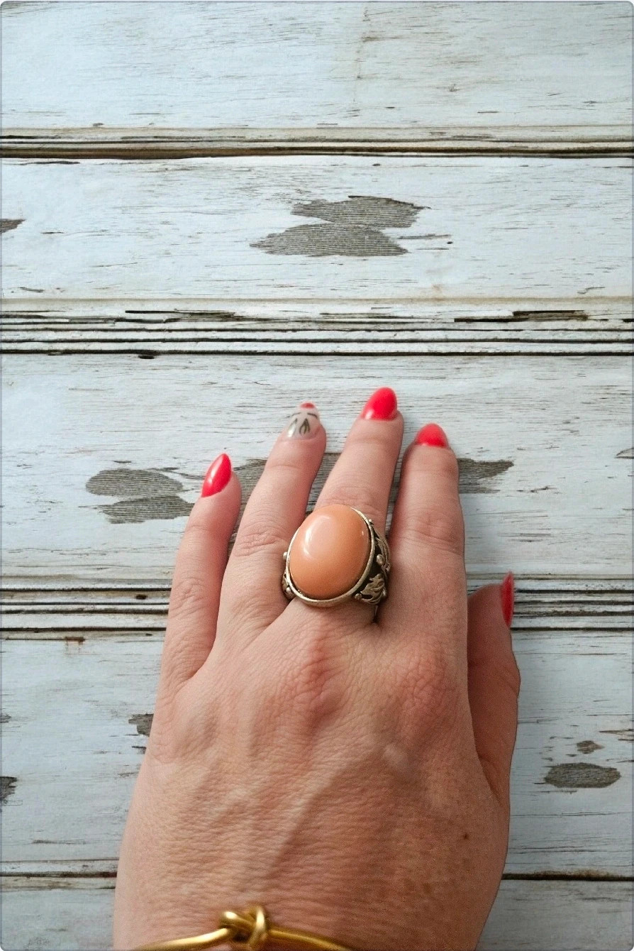 Bijou Brigitte anillo vintage resina ovalado ajustable | Bijou Brigitte vintage resin oval ring
