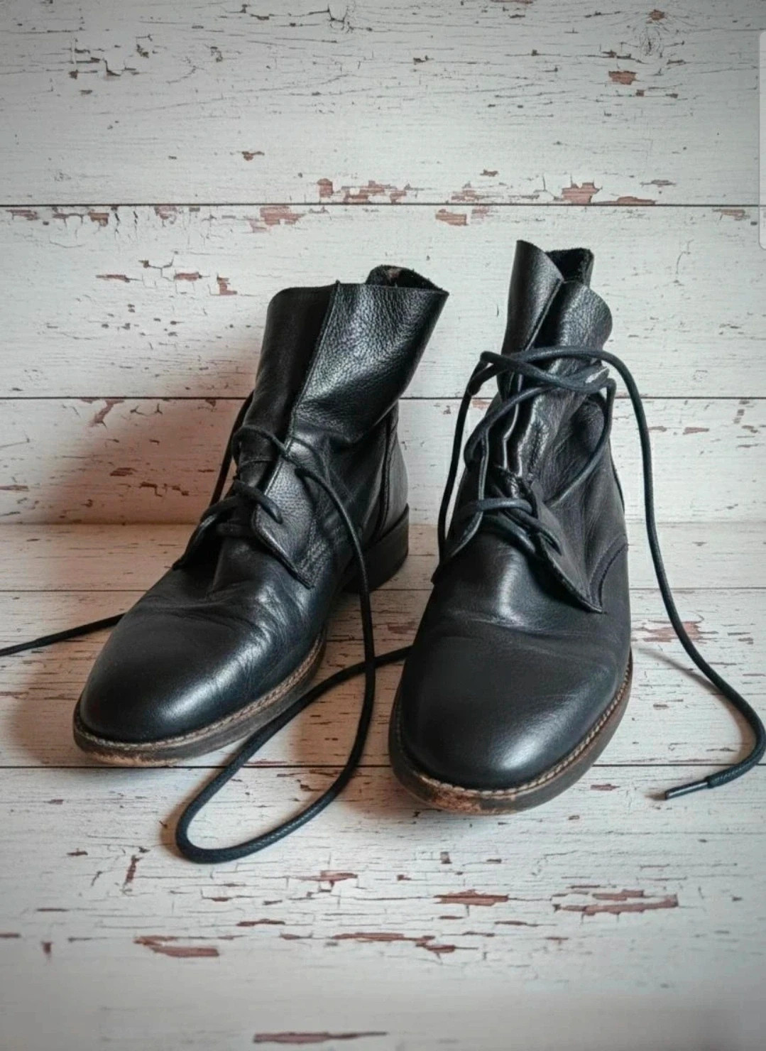 Botines boho black leather Bosanova T40 mujer · ankle boots piel auténtica