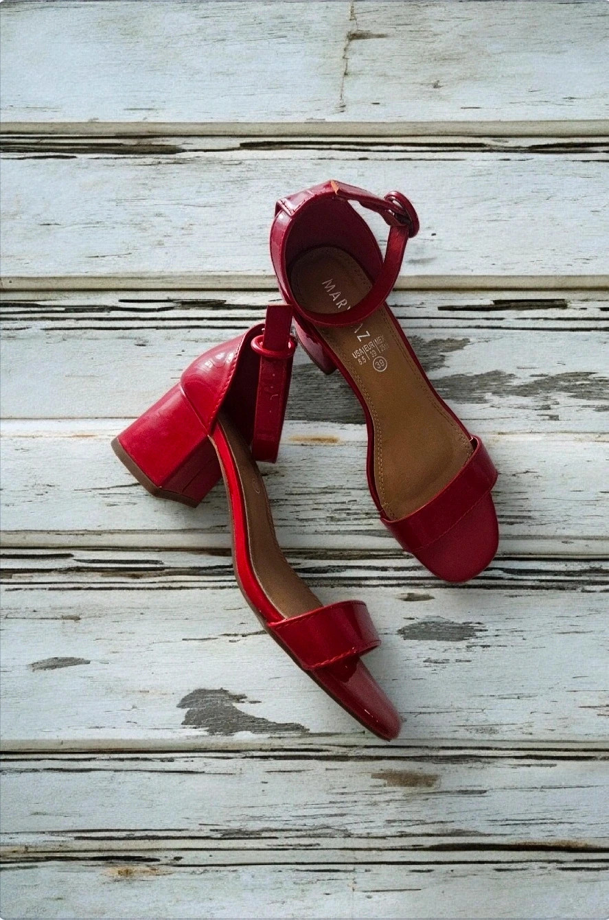MariPaz sandalias tacón rojo charol talla miy cómodas | red patent heel sandals – Marypaz – taille 39 3