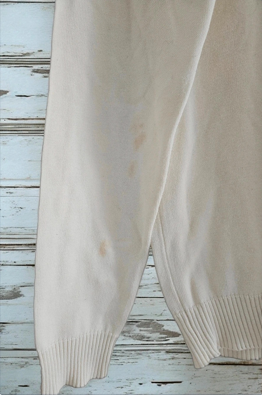 Pull&Bear jersey blanco punto M manchas ver fotos | white knit sweater stains see photos – Pull & Bear – taille M 2