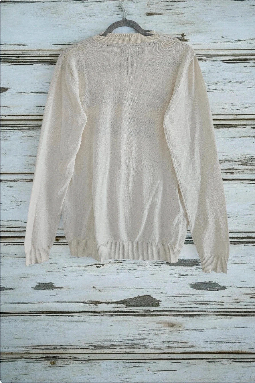 Pull&Bear jersey blanco punto M manchas ver fotos | white knit sweater stains see photos – Pull & Bear – taille M 4