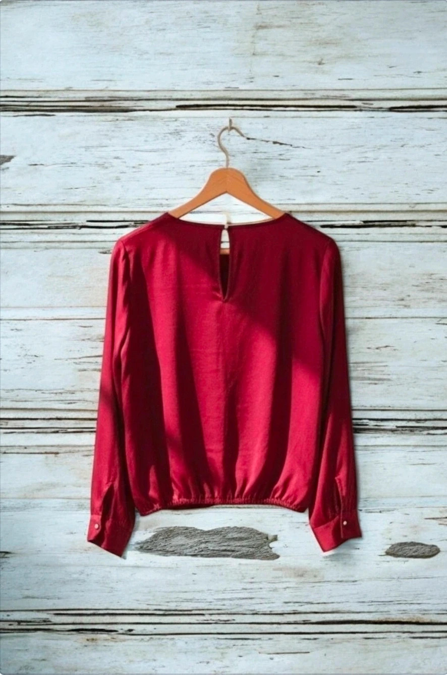 Blusa Fórmula Joven talla 42 granate manga larga fluida elegante – Fórmula Joven – taille XL / 42 / 14 2