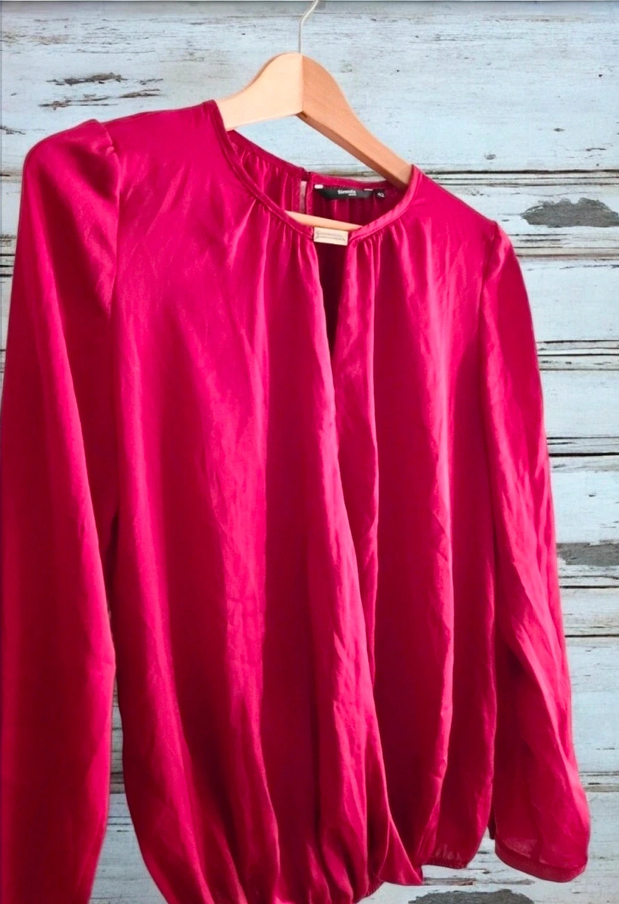 Blusa Fórmula Joven talla 42 granate manga larga fluida elegante – Fórmula Joven – taille XL / 42 / 14 4