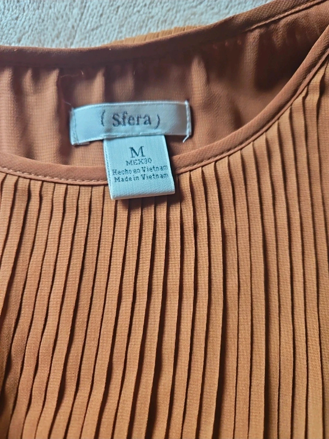 Vestido Sfera talla M marrón plisado capas volante boho fluido – Sfera – taille M / 38 / 10 3