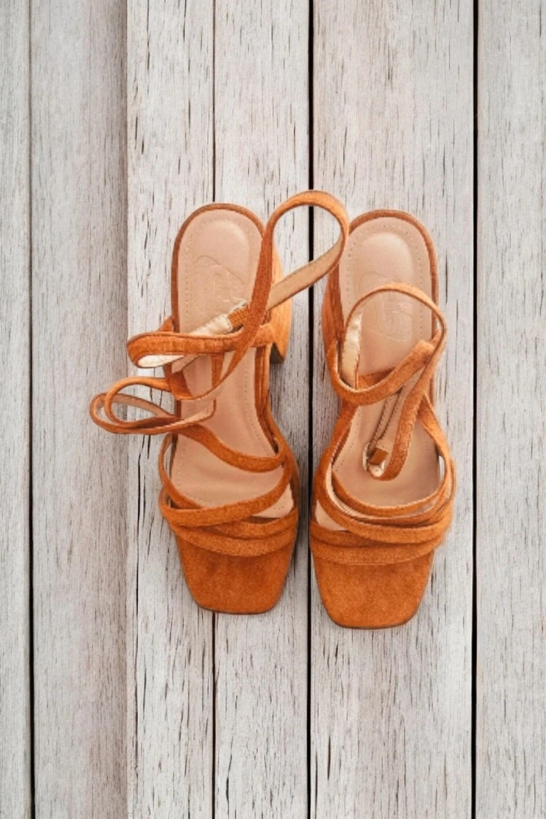Sandalias Shein camel ante plataforma tacón alto block heel verano talla 40 – Shein – taille 40 3
