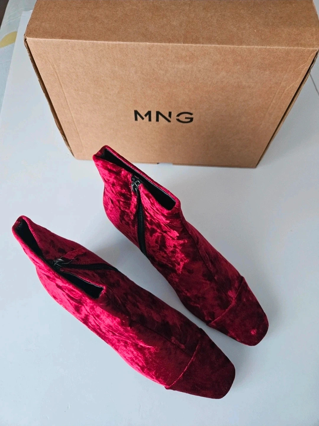 Mango botines terciopelo burdeos talla 40 velvet ankle boots – Mango – taille 40 3