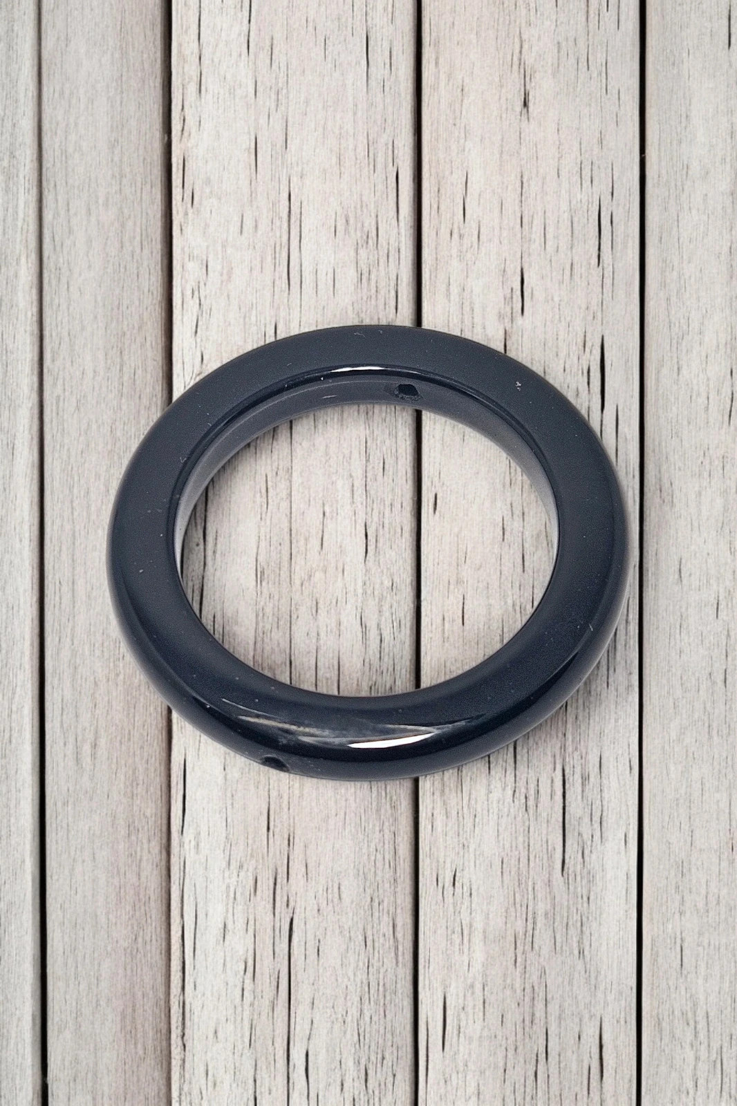 Colgante donut piedra negra grueso 4.5cm | Ágata/Ónix/Obsidiana natural unisex protector