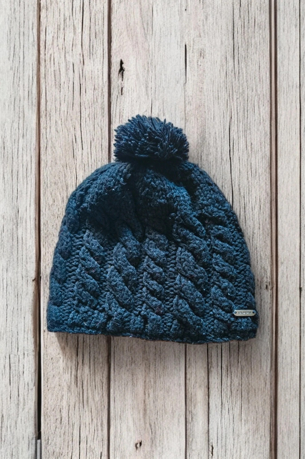 Gorro Capcho negro cable knit con pompom · One Size · Warm winter beanie fleece lined – Capcho – taille Taille unique
