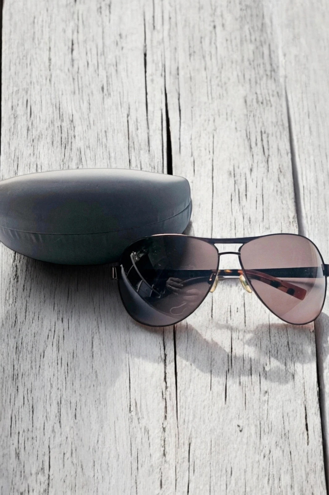 Gafas Adolfo Domínguez originales · aviador metal · impecables con funda