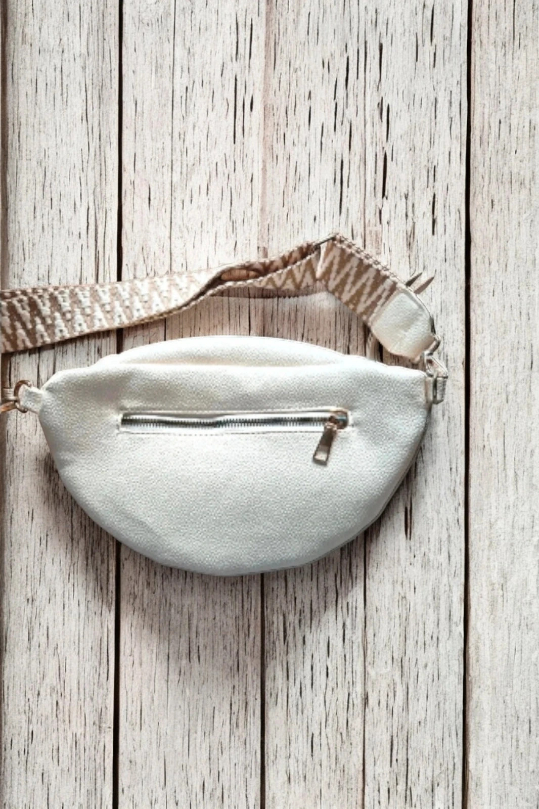 Riñonera Shein beige crema · bandolera ajustable · dos bolsillos · impecable – Shein 2