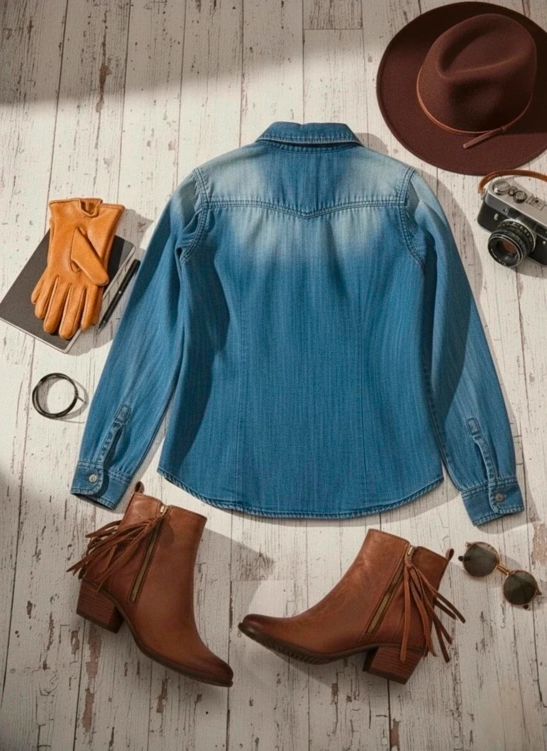 Sfera camisa vaquera denim azul talla M estilo boho vintage casual perfecto estado – Sfera – taille M / 38 / 10 2