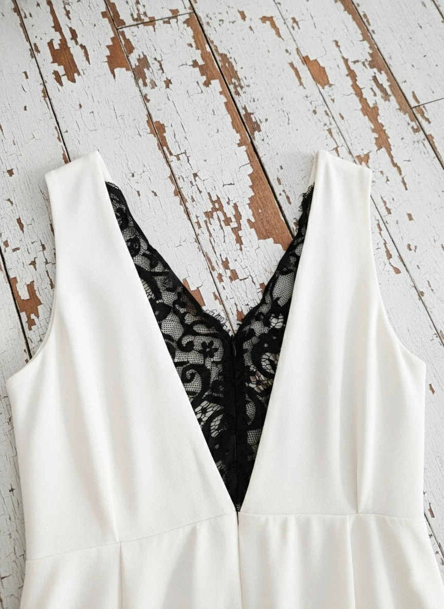 Mango white knit dress · Size L · Lace back · Elegant style – Mango – taille L / 40 / 12 3