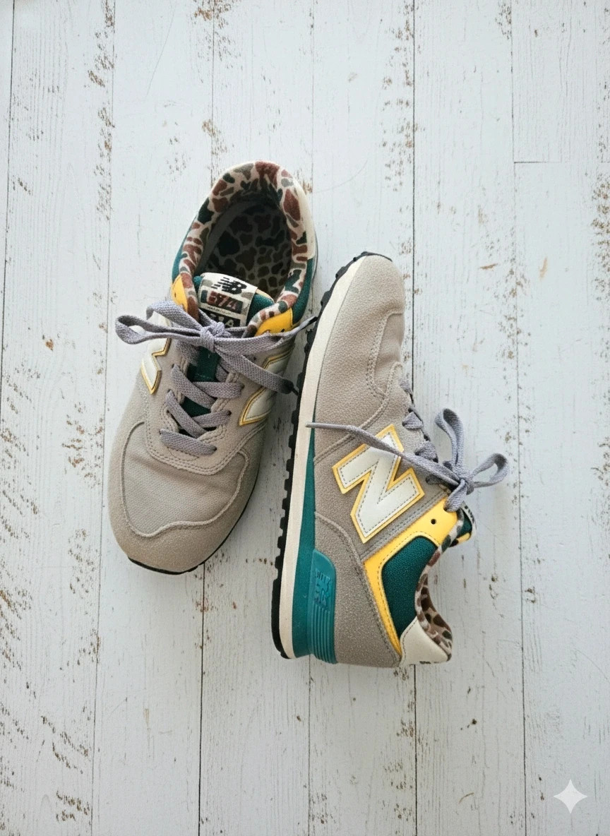 New Balance 574 leopard beige,Teal T37 Sneakers estilo streetwear – New Balance – taille EU 37 2