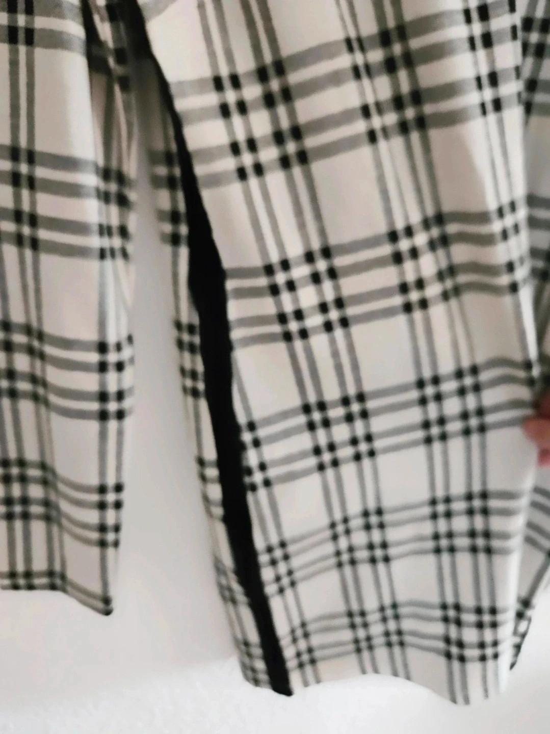 Bershka vestido mini L · cuadros tartán blanco/negro · manga larga · casual chic – Bershka – taille L / 40 / 12 4