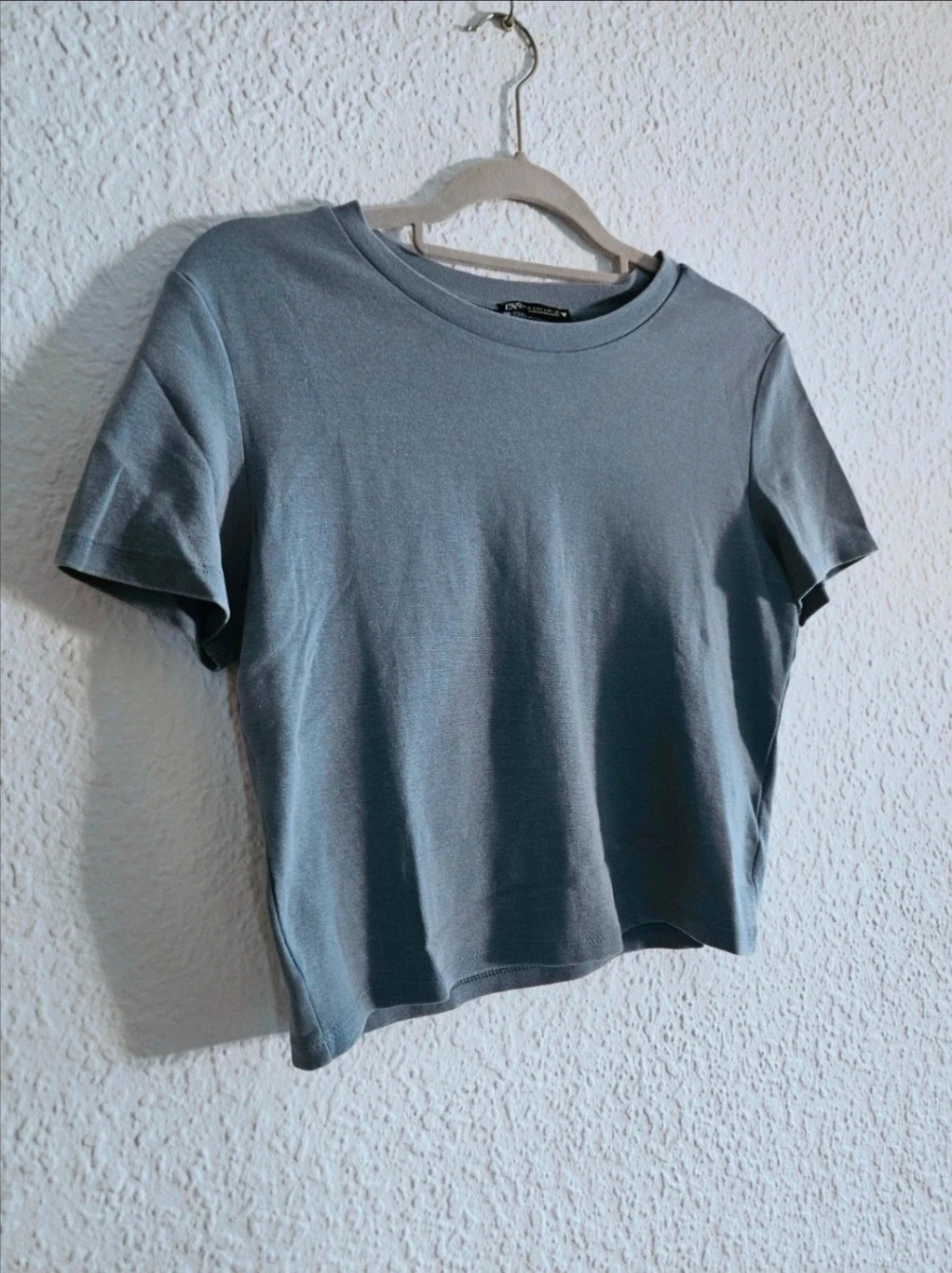 Camiseta cropped azul Zara L básica elástica nueva cuello redondo tendencia – Zara – taille L / 40 / 12 4