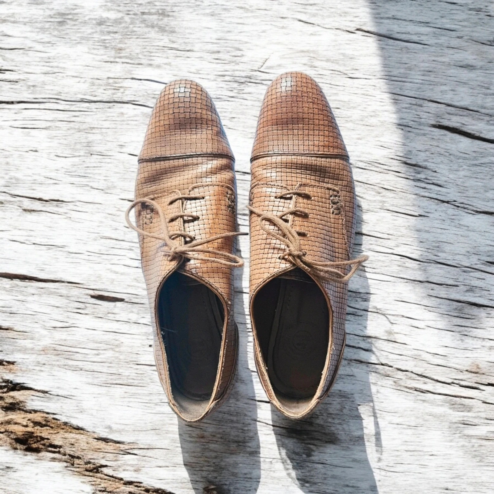 ZARA piel Italia T40 zapatos oxford camel vintage · leather shoes · impecables – Zara – taille 40 2