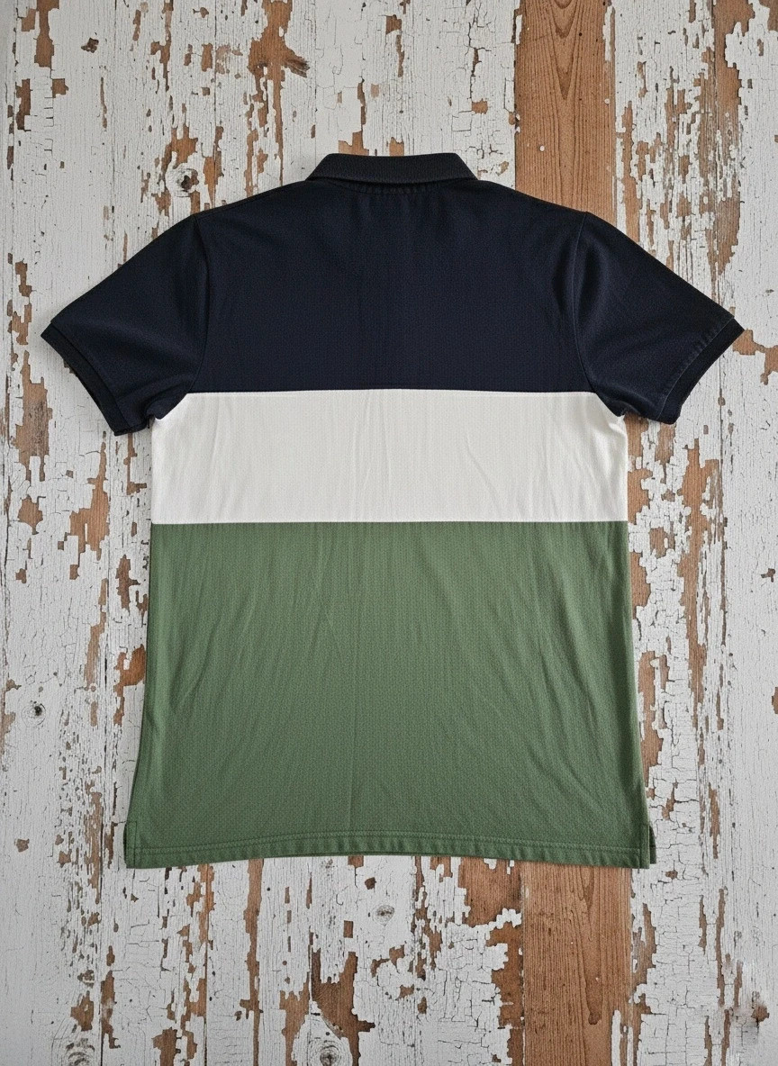 Polo Pull&Bear talla M verde marino blanco casual básico cómodo – Pull & Bear – taille M 2