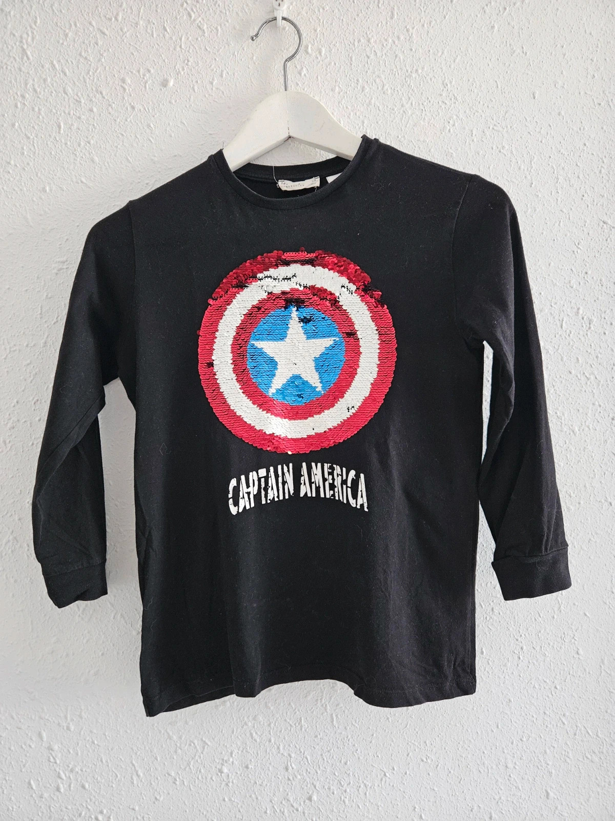 Camiseta Avengers Capitán América niño 7/8 años lentejuelas reversible negra – Lefties – taille 7 ans / 122 cm 2