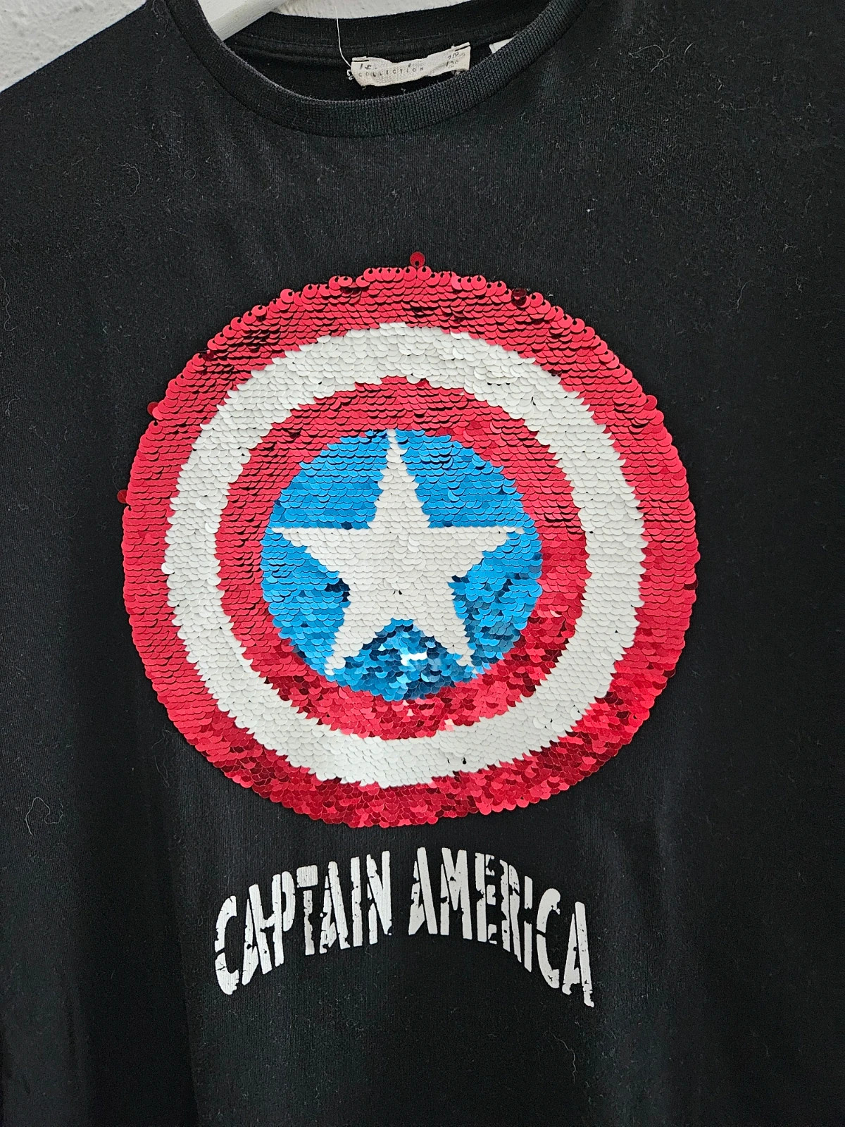 Camiseta Avengers Capitán América niño 7/8 años lentejuelas reversible negra – Lefties – taille 7 ans / 122 cm 3