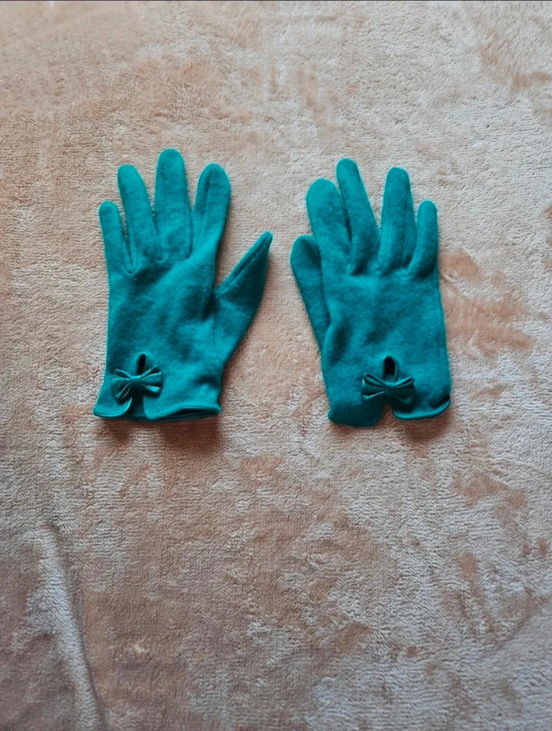 Guantes H&M verde turquesa mujer invierno lazo elegantes talla única perfectos – H&M – taille Taille unique 2