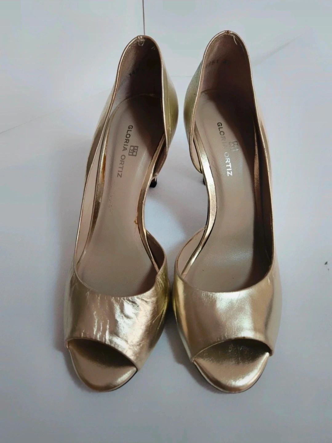 Zapatos tacón Gloria Ortiz dorados piel talla 37 elegante fiesta boda – Gloria Ortiz – taille 37 2