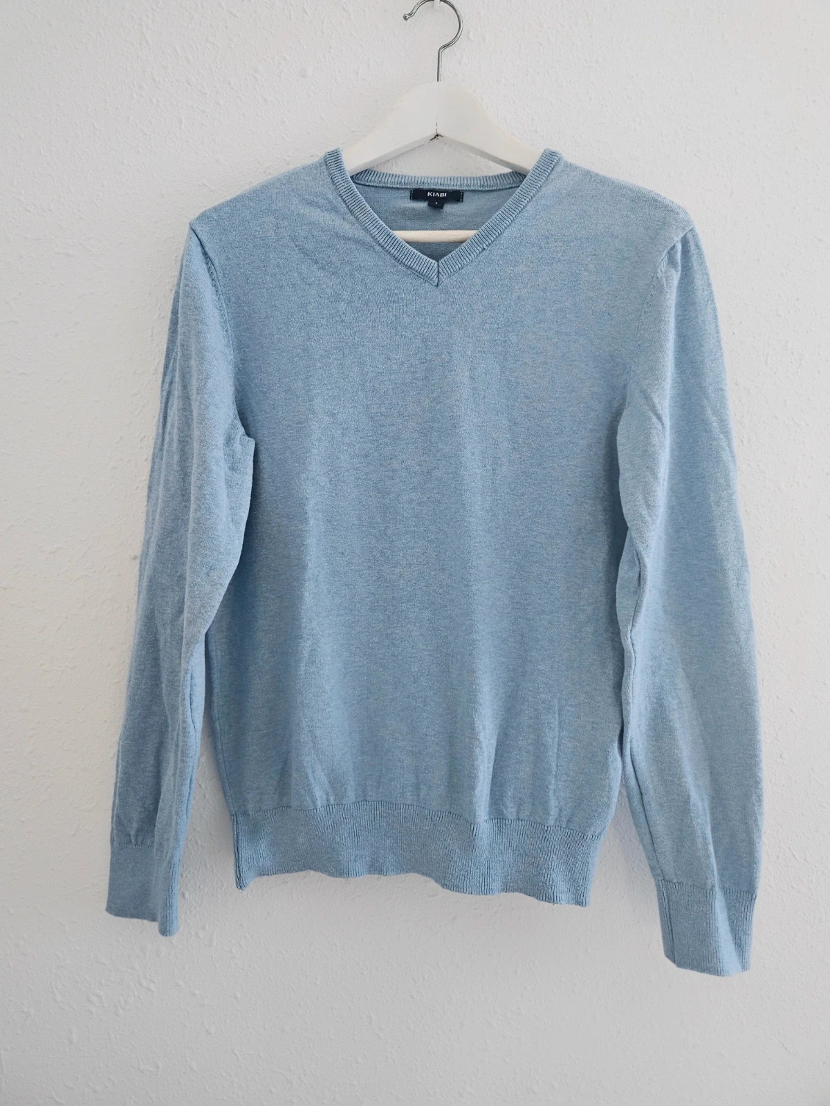 Jersey azul claro Kiabi hombre S algodón cuello pico básico – Kiabi – taille S 2