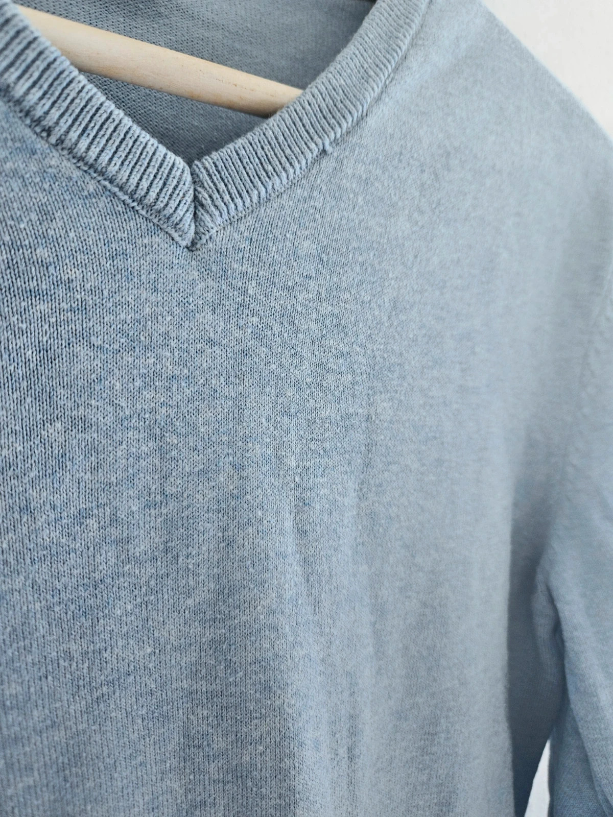 Jersey azul claro Kiabi hombre S algodón cuello pico básico – Kiabi – taille S 5