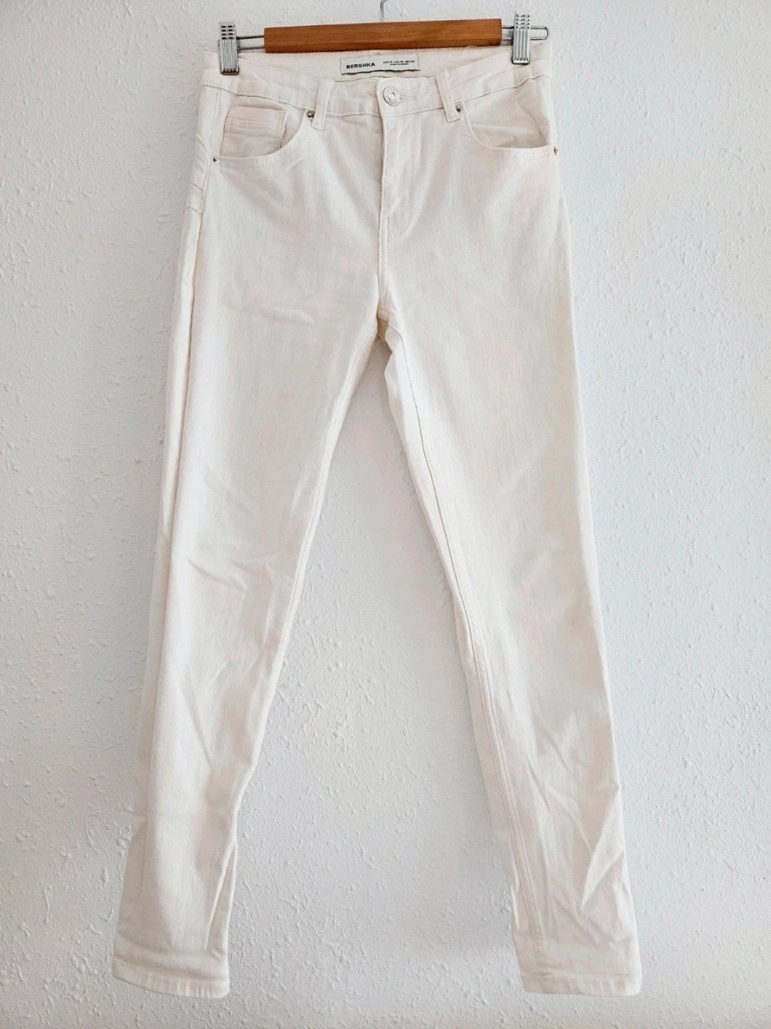Pantalón blanco Bershka 38 | Skinny mujer | Denim elástico | Básico | Perfecto estado – Bershka – taille M / 38 / 10 3