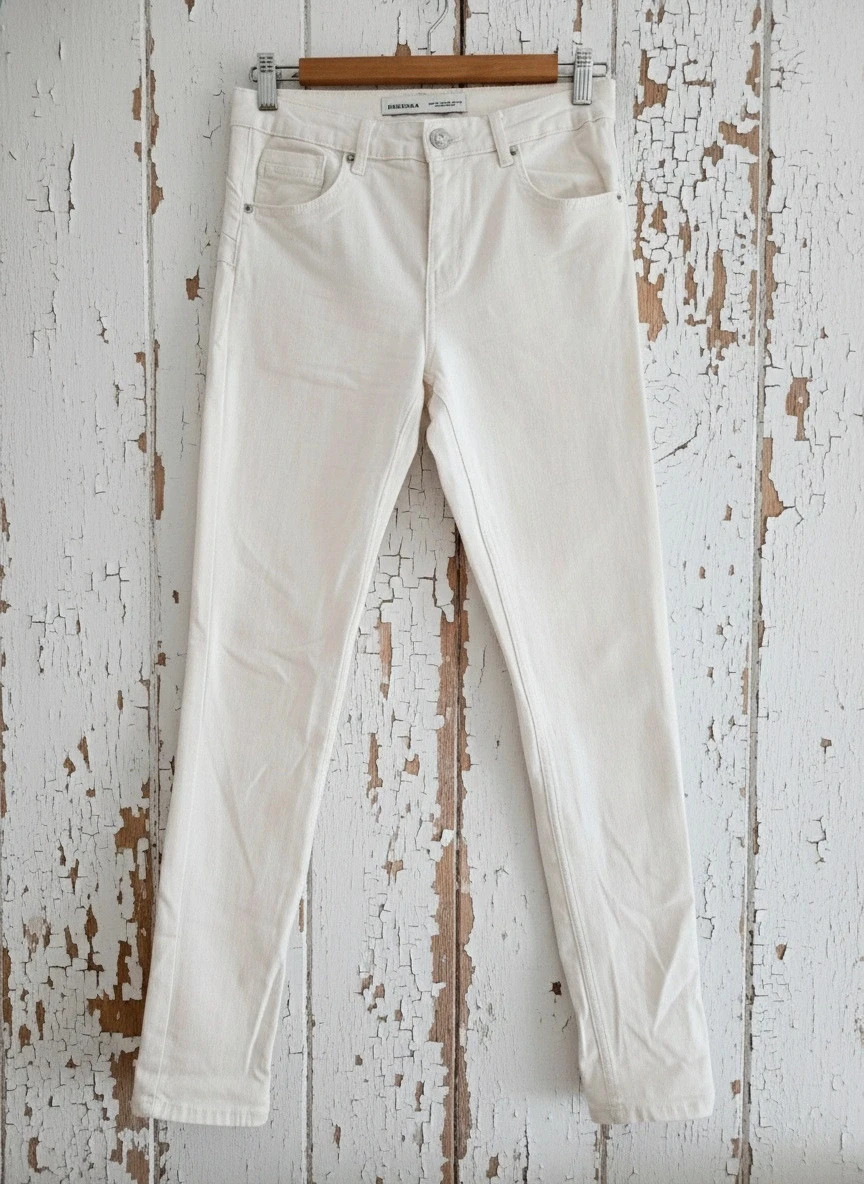 Pantalón blanco Bershka 38 | Skinny mujer | Denim elástico | Básico | Perfecto estado – Bershka – taille M / 38 / 10