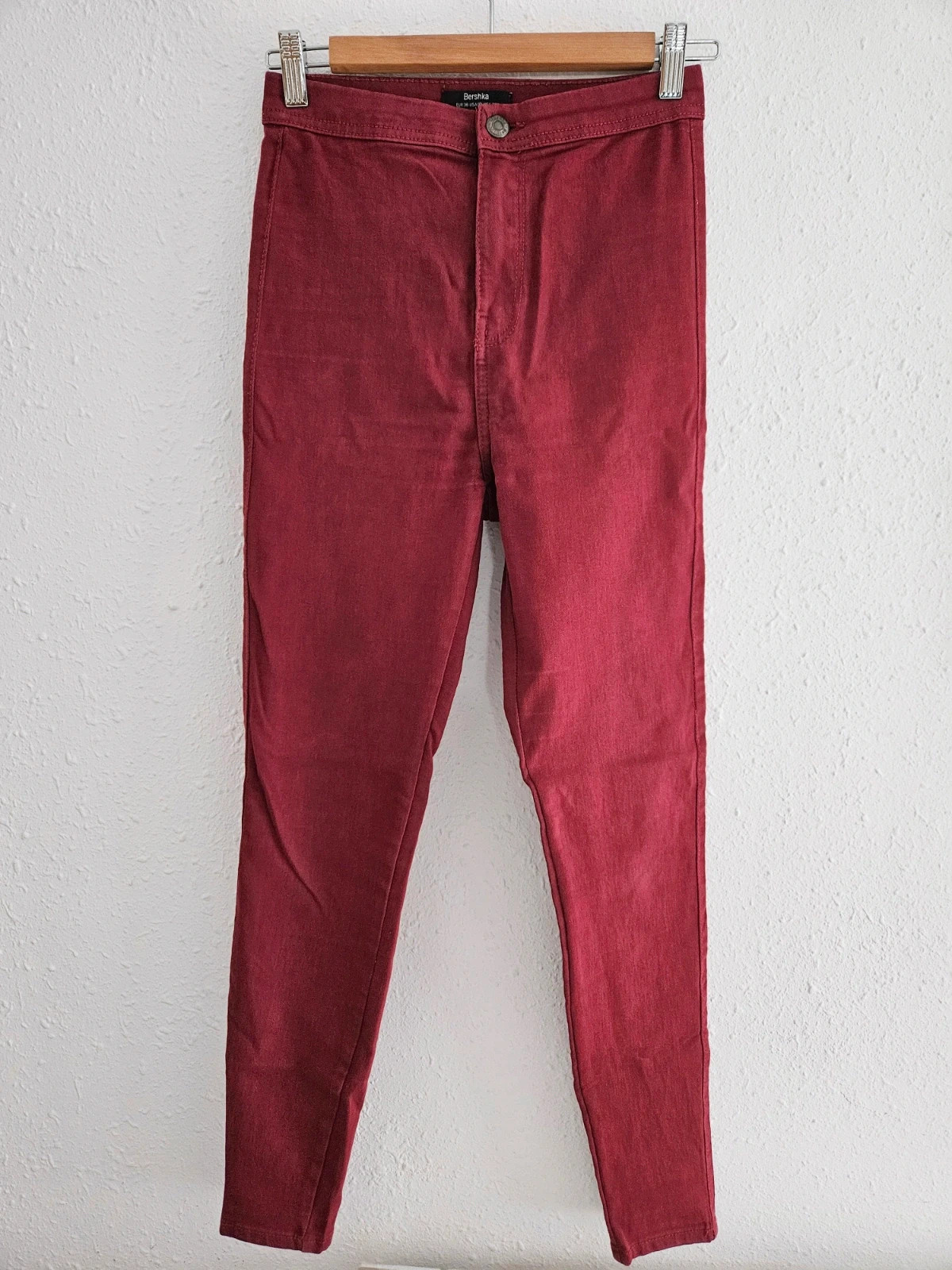 Pantalón Skinny Bershka T36 rojo frambuesa algodón elástico – Bershka – taille S / 36 / 8 3