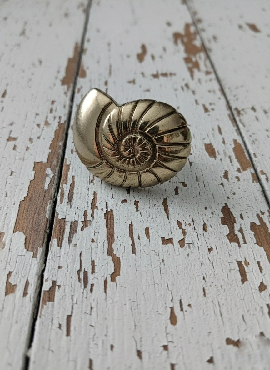 Anillo Mango dorado antiguo grande regulable caracola boho statement – Mango – taille Ajustable 2