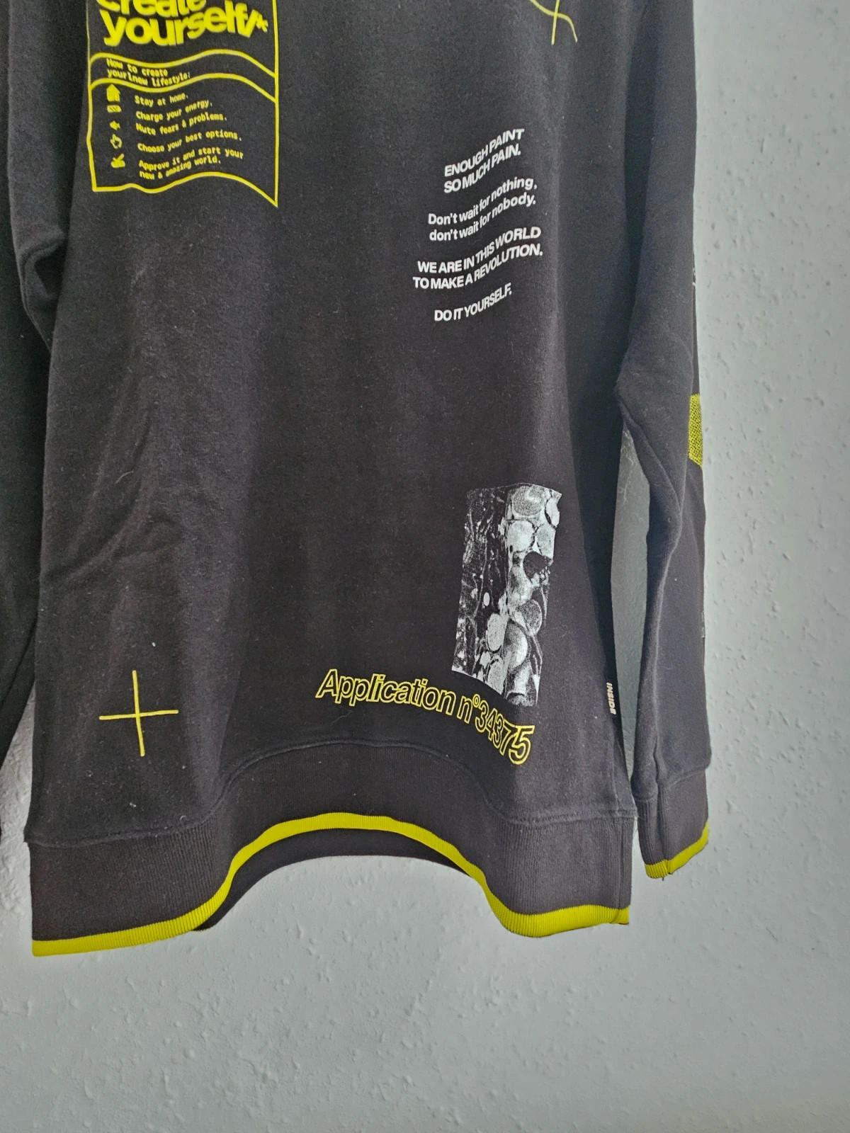Sudadera negra gráfica INSIDE | xs| Streetwear urbano | 100% algodón – Inside – taille XS 4