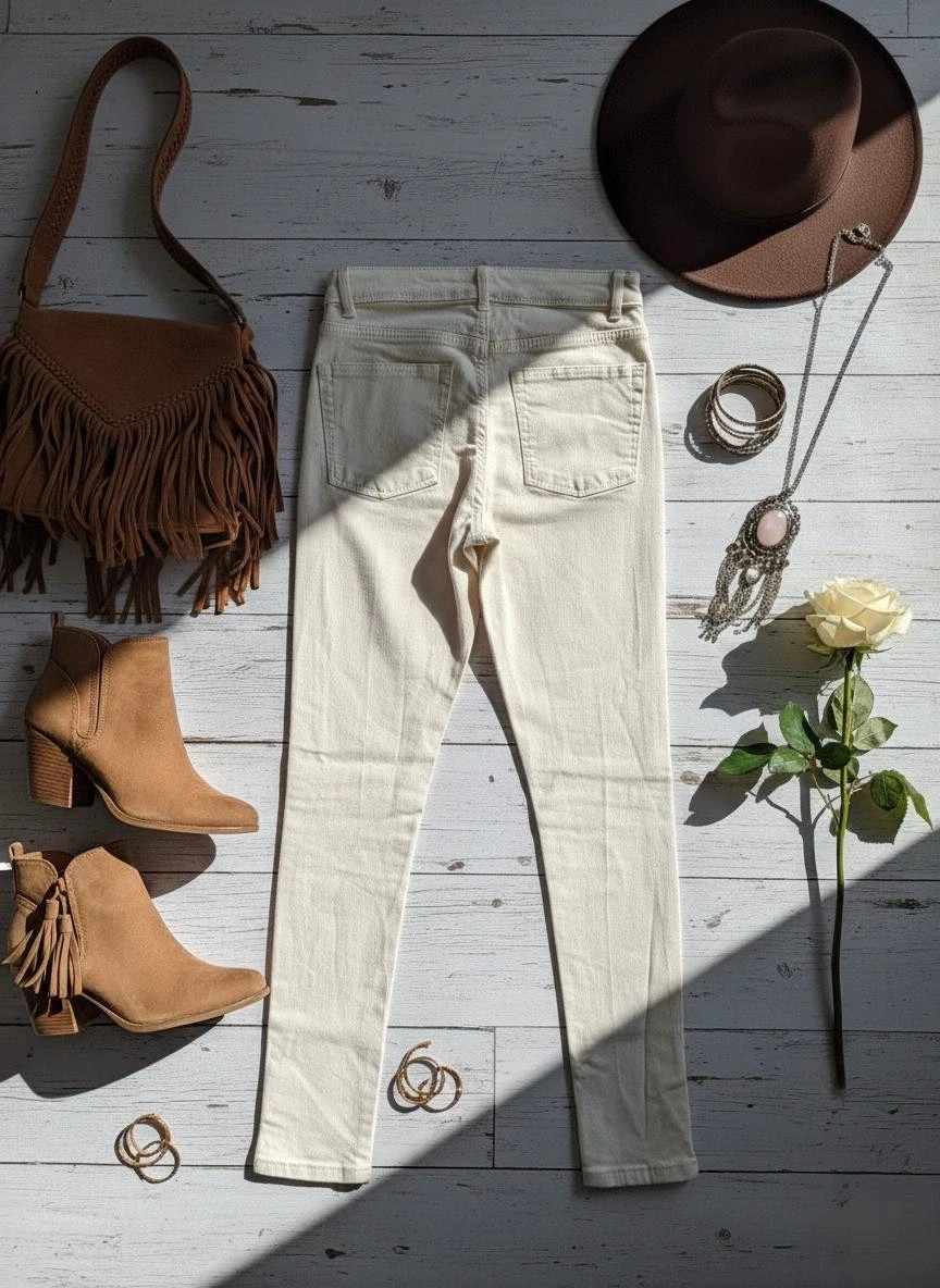 Pantalón Bershka blanco mujer skinny talla 38 algodón elástico impecable – Bershka – taille M / 38 / 10 2