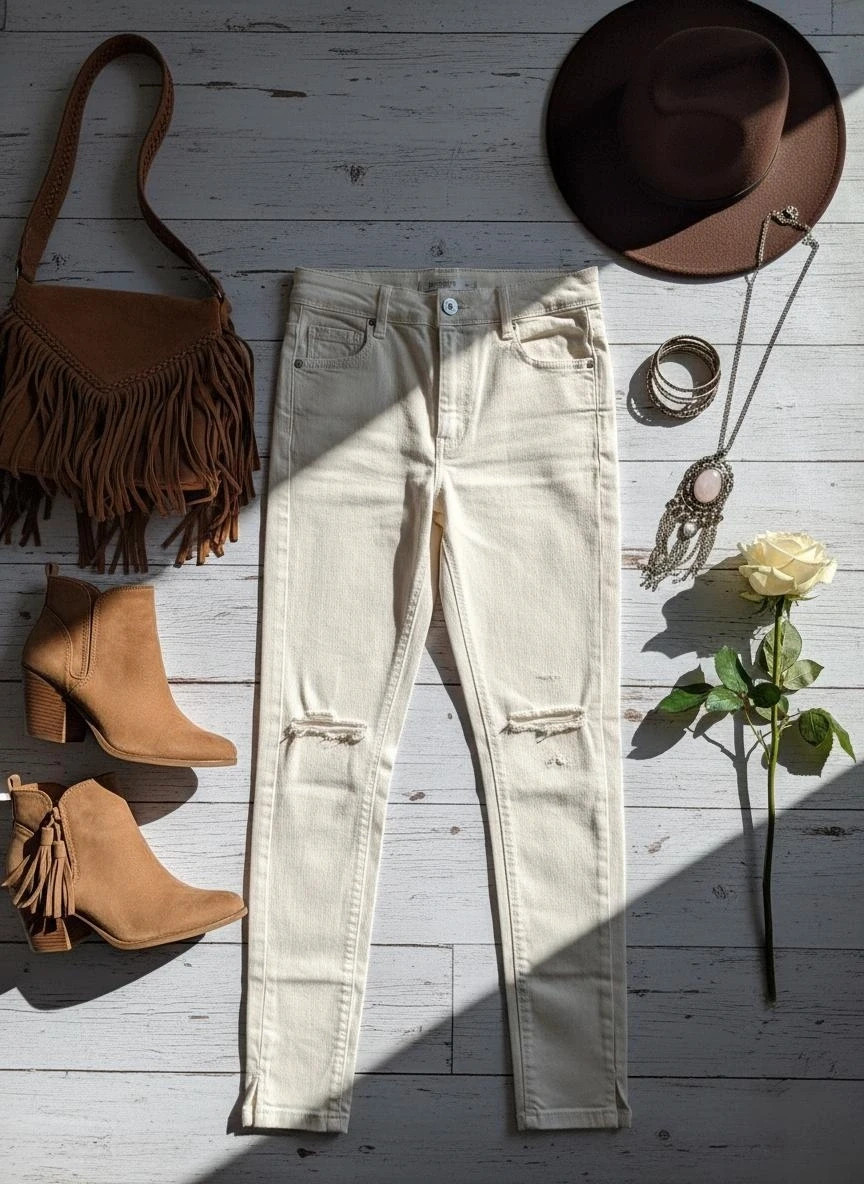 Pantalón Bershka blanco mujer skinny talla 38 algodón elástico impecable – Bershka – taille M / 38 / 10