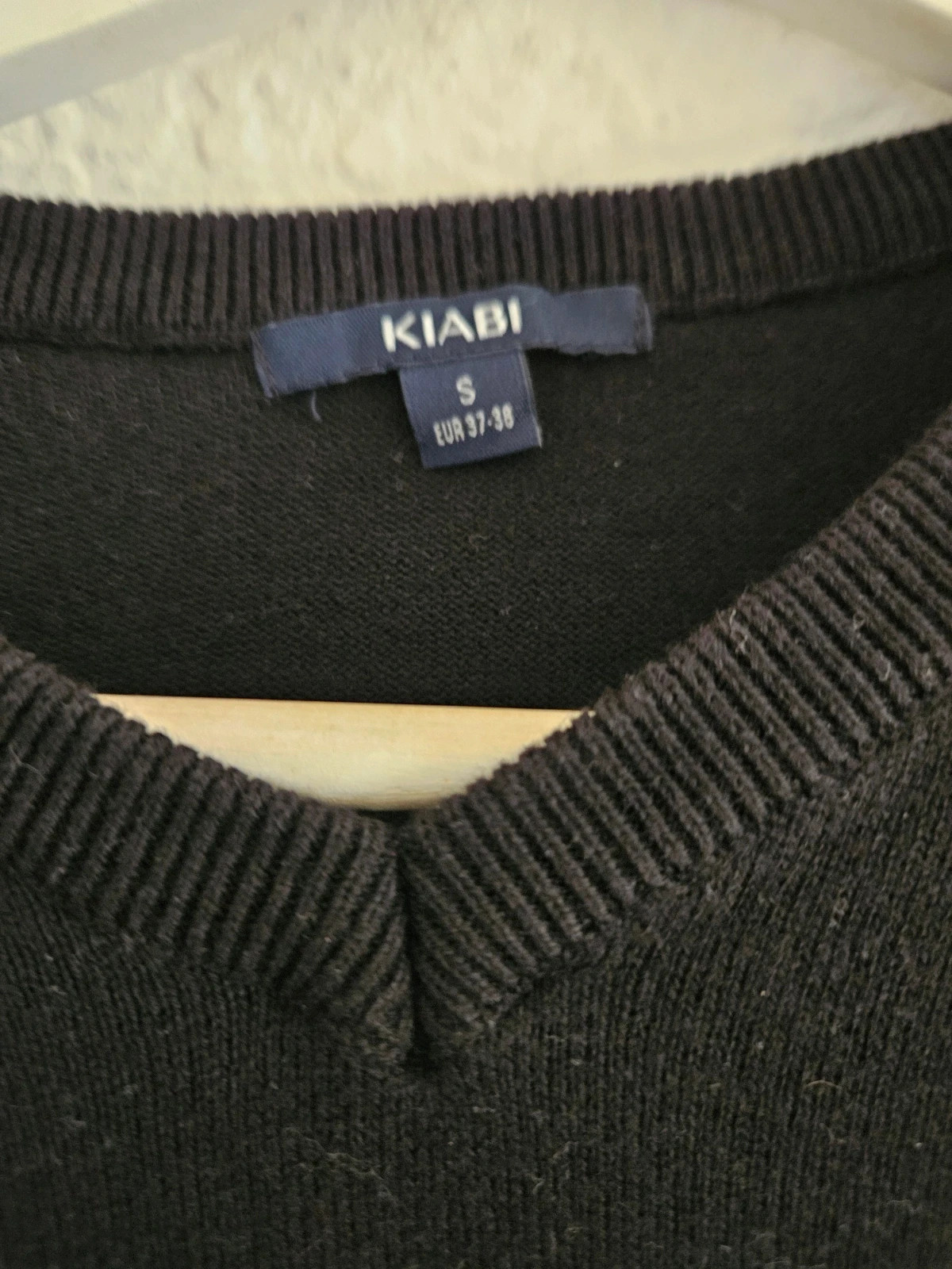 Kiabi jersey negro cuello pico talla S básico suave Jersey – Kiabi – taille S 4