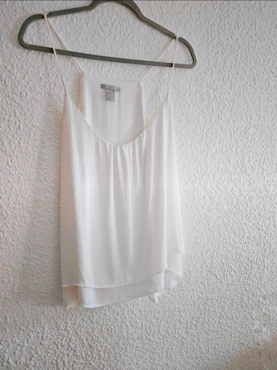 H&M top blanco tirantes XXL fluido doble capa básico elegante blanco – H&M – taille XXXL / 46 / 18 3