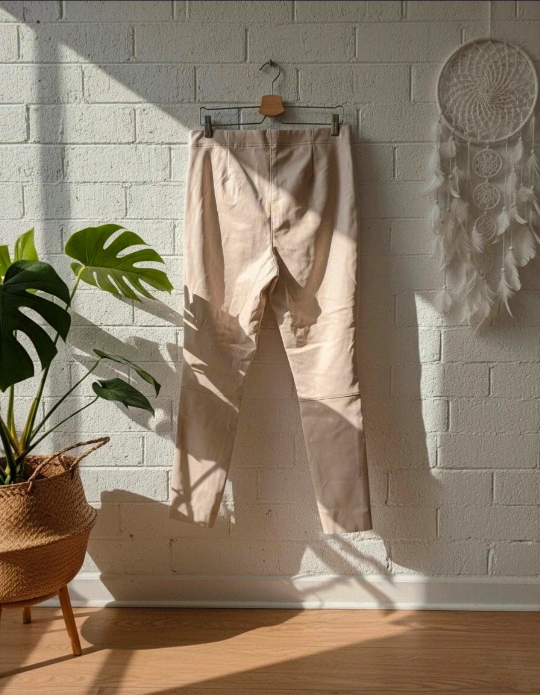 Pantalón polipiel beige H&M talla 44 bajo corte láser impecable – H&M – taille XXL / 44 / 16 4