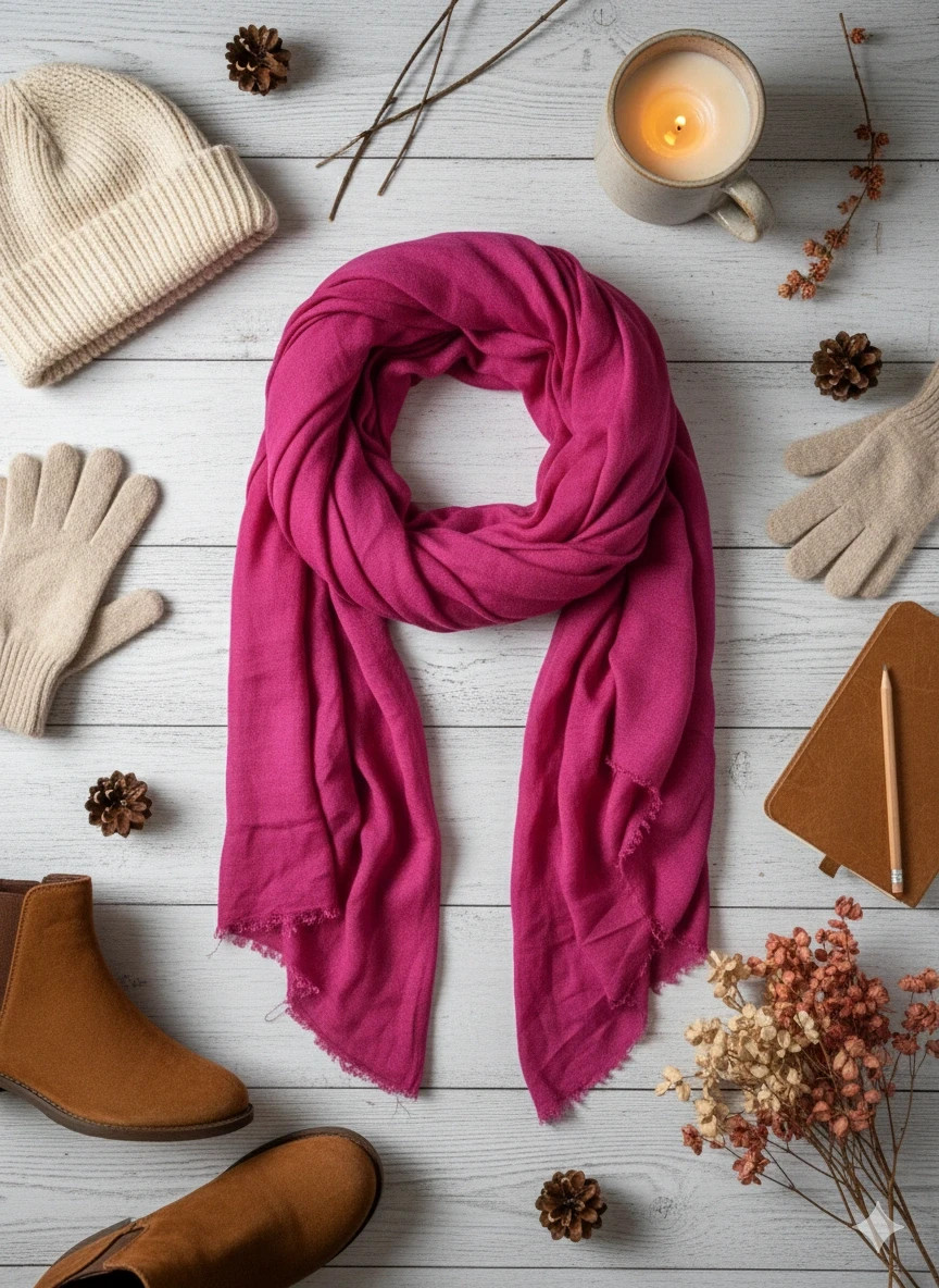 Pañuelo fucsia Zara Accessories · suave y ligero · ideal entretiempo · perfecto estado – Zara